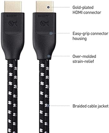 ענייני כבלים [אולטרה במהירות גבוהה HDMI מוסמך] קלוע 48 ג'יגה -סיביות 8K HDMI כבל 16.4 ft / 5m עם 8K@60Hz,